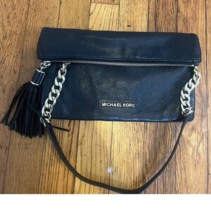 Michalel korrs soft black leather clutch